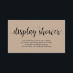 Modern Rustic Kraft, zwart script, display Shower Informatiekaartje<br><div class="desc">Dit is de Rustic Kraft,  het Zwarte Manuscript,  de Schower van de Vertoning,  de Kaart van de Omsluiting. U kunt de doopvontkleuren veranderen,  en uw trouwdetails in de passende doopvont/het schrijven toevoegen. #TeeshaDerrick</div>