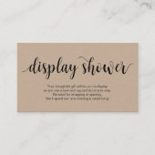 Modern Rustic Kraft, zwart script, display Shower Informatiekaartje (Voorkant)