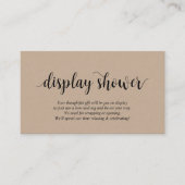 Modern Rustic Kraft, zwart script, display Shower Informatiekaartje (Voorkant)