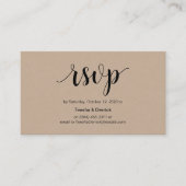 Modern Rustic, Kraft, zwart Script, online RSVP Informatiekaartje (Voorkant)