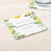 Modern Rustic Lemons Custom Boho Gifts Wedding Kartonnen Onderzetters (Schuin)