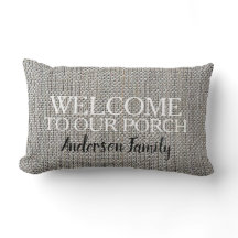Modern rustic linen Welkom bij Porch familienaam