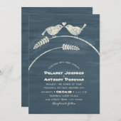 Modern Rustic Love Bird Wedding Country Wood Kaart (Voorkant / Achterkant)