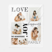 Modern Rustic Love Family 6-Photo Collage Fleece Deken (Voorkant)