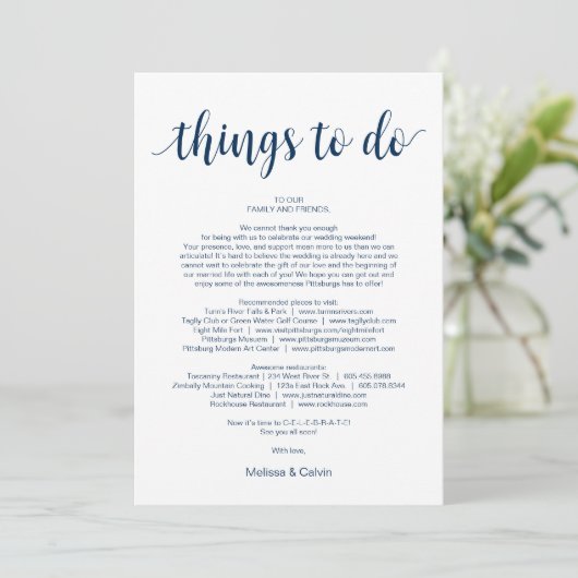 Modern Rustic, marine, dingen te doen, reiskaart Programmakaart (Staand voorkant)