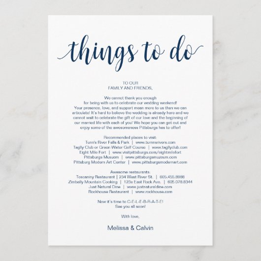 Modern Rustic, marine, dingen te doen, reiskaart Programmakaart (Voorkant)