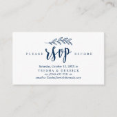 Modern Rustic, marineblauw, bruiloft Party RSVP Informatiekaartje (Voorkant)