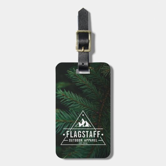 Modern Rustic Masculine Mountain Outdoor Goods Bagagelabel (Voorkant verticaal)