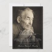 Modern Rustic Memorial Bereavement Funeral Foto Bedankkaart (Voorkant)