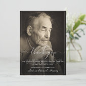 Modern Rustic Memorial Bereavement Funeral Foto Bedankkaart (Staand voorkant)