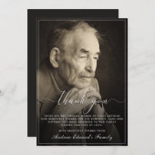 Modern Rustic Memorial Bereavement Funeral Foto Bedankkaart (Voorkant / Achterkant)