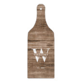 Modern Rustic Monogram Familienaam Hout Snijplank (Voorkant)