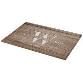 Modern Rustic Monogram Familienaam Hout Snijplank (Hoek)