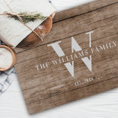 Modern Rustic Monogram Familienaam Hout Snijplank
