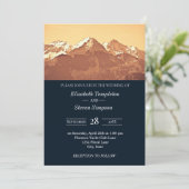 Modern Rustic Mountain Navy Classic Wedding Kaart (Staand voorkant)