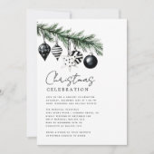 Modern Rustic Nature Christmas Party Invitation  Kaart (Voorkant)