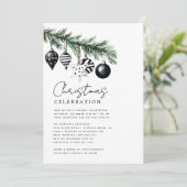 Modern Rustic Nature Christmas Party Invitation  Kaart (Staand voorkant)
