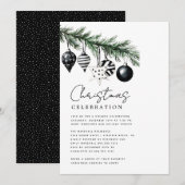 Modern Rustic Nature Christmas Party Invitation  Kaart (Voorkant / Achterkant)