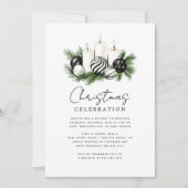 Modern Rustic Nature Christmas Party Invitation Kaart (Voorkant)