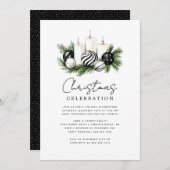 Modern Rustic Nature Christmas Party Invitation Kaart (Voorkant / Achterkant)