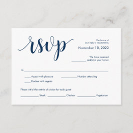 Modern Rustic, Navy Blue font, RSVP Enclosure Card Informatiekaartje