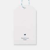 Modern Rustic Navy Blue, Funeral Memorial Service Cadeaulabel (Achterkant)