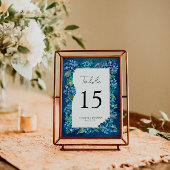 Modern Rustic Navy Blue Hydrangeas Striped Wedding Kaart