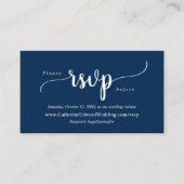 Modern Rustic, Navy Blue, online RSVP-website Encl Informatiekaartje (Voorkant)