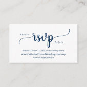 Modern Rustic, Navy Blue, online RSVP-website Informatiekaartje (Voorkant)