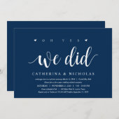 Modern Rustic, Navy Blue Schrift, Trouwen Op De Vl Kaart (Voorkant / Achterkant)
