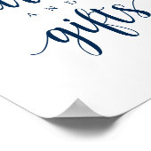Modern Rustic, Navy Blue, Wedding Cards en Gifts Poster (Hoek)