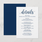 Modern Rustic Navy Wedding Details Kaart (Voorkant / Achterkant)
