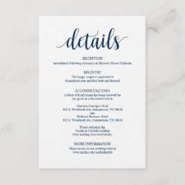 Modern Rustic Navy Wedding Details Kaart