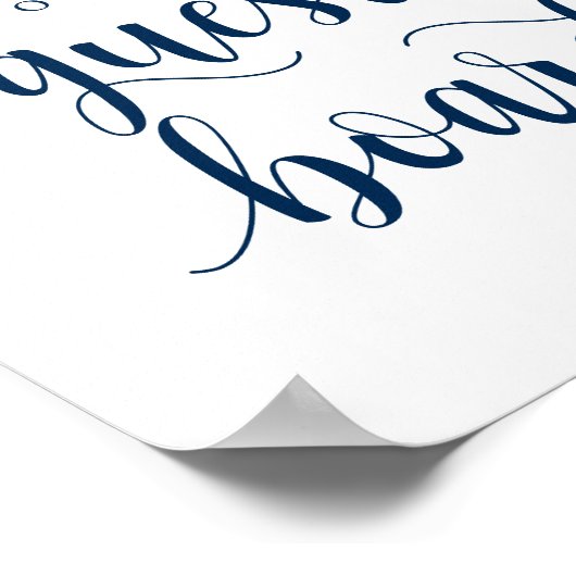 Modern Rustic Navy Wedding Our Guest Board Poster (Hoek)