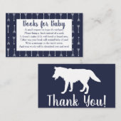 Modern Rustic Navy & White Wolf Boek Verzoek Informatiekaartje (Voorkant / Achterkant)