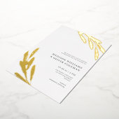 Modern Rustic Olive Branch Wedding REAL Folie Uitnodiging (Gedraaid)