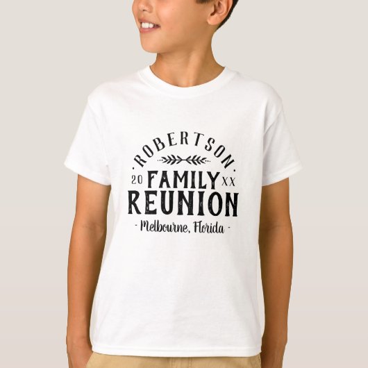 Modern Rustic Personalized Family Reunion T-shirt (Voorkant)