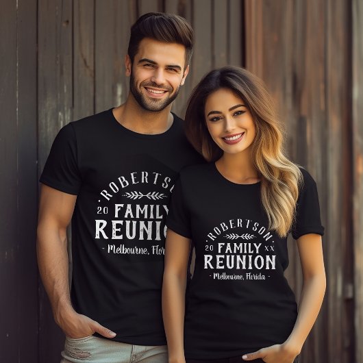 Modern Rustic Personalized Family Reunion T-shirt