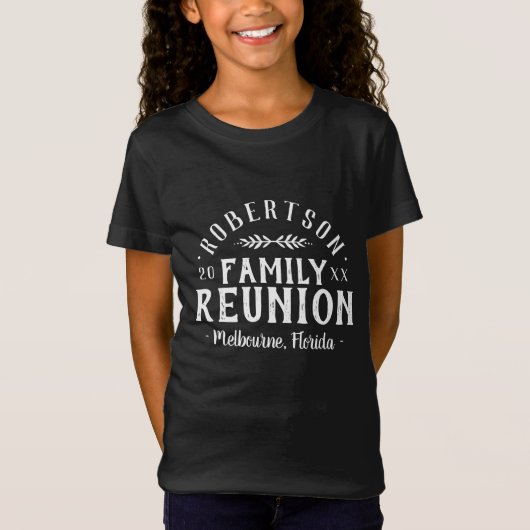 Modern Rustic Personalized Family Reunion T-shirt (Voorkant)