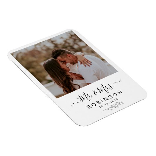 Modern Rustic Photo Botanical Wedding Magneet (Rechterzijde)