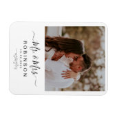 Modern Rustic Photo Botanical Wedding Magneet (Horizontaal)