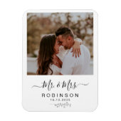 Modern Rustic Photo Botanical Wedding Magneet (Verticaal)