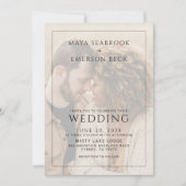 Modern Rustic Photo Overlay Wedding Kaart (Voorkant)