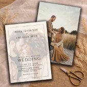 Modern Rustic Photo Overlay Wedding Kaart