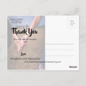 Modern Rustic Photo Wedding Bedankt Briefkaart (Achterkant)