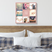 Modern Rustic Pink Ampersand Weddenschap Foto Coll Canvas Afdruk (Insitu (Slaapkamer))