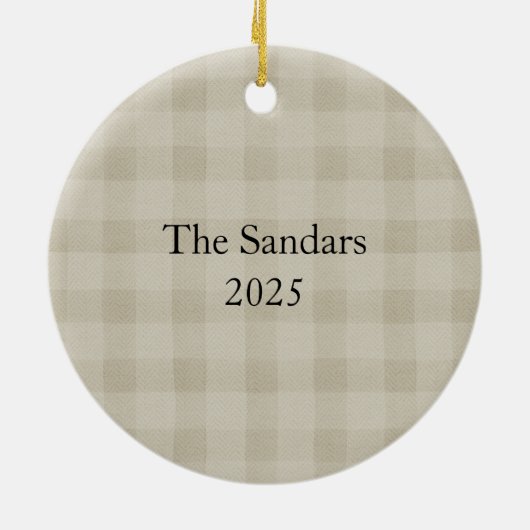 Modern Rustic Plaid Christmas Ornament Personalize (Achterkant)