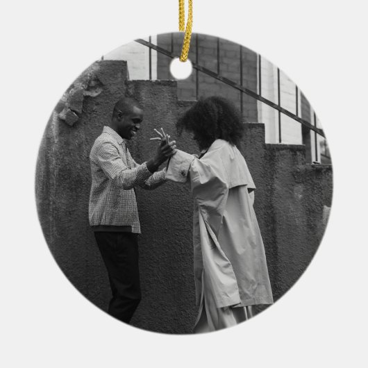 Modern Rustic Plaid Christmas Ornament Personalize (Voorkant)