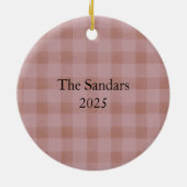 Modern Rustic Plaid Christmas Ornament Personalize (Achterkant)