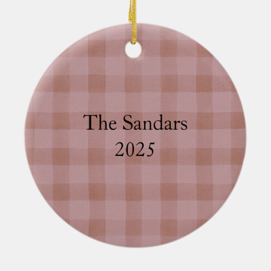 Modern Rustic Plaid Christmas Ornament Personalize (Achterkant)